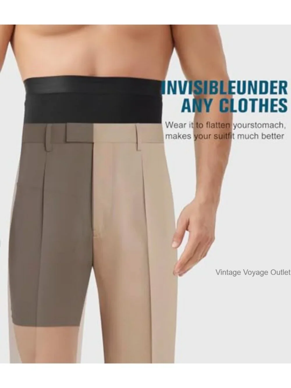 Men's Compression Shorts High Waist Tummy Control Shapewear Seamless 88% Nylon